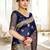 Navy blue woven design zari organza banarasi saree