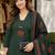 women ethnic motifs embroidered regular thread work  cotton kurta with trousers & with