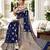 Navy blue woven design zari organza banarasi saree