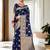 Navy blue woven design zari organza banarasi saree