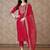 embroidered sequinned straight kurta with trousers & dupatta