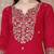 embroidered sequinned straight kurta with trousers & dupatta