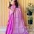 Pink zari woven solid tissue saree