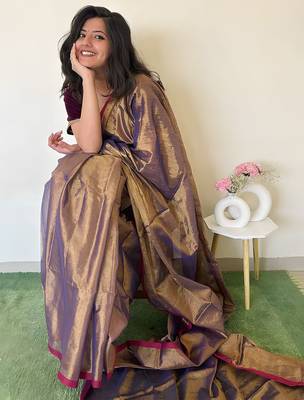 Copper solid tissue saree 2