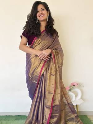 Copper solid tissue saree 5