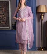 women floral embroidered kurta with trousers & dupatta