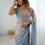 Grey grey embellished  chiffon sarees