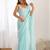 Blue floral sequinned  georgette saree