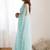 Blue floral sequinned  georgette saree