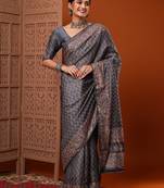 Grey grey bagh printed saree