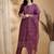 women embroidered sequinned kurta with trousers & with dupatta