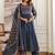 women ethnic motifs printed empire  cotton kurta with trousers & with dupatta