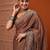 Brown brown floral printed saree