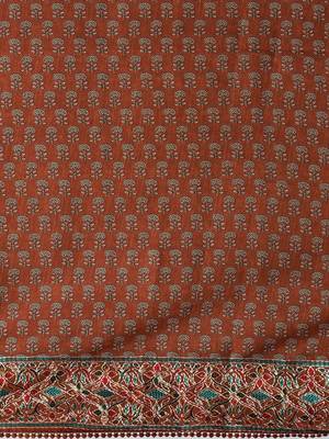 Brown brown floral printed saree 5
