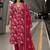 women floral printed thread work  silk kurta with trousers & dupatta