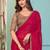 Pink embellished embroidered poly georgette saree