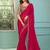 Pink embellished embroidered poly georgette saree