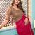 Pink embellished embroidered poly georgette saree