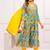 women ethnic motifs printed tiered thread work kurta with trousers & with dupatta