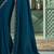 Teal embellished embroidered poly georgette saree