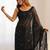 Black embellished sequinned  georgette saree
