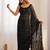 Black embellished sequinned  georgette saree