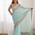 Turquoise embroidered sequinned  georgette saree