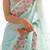 Turquoise embroidered sequinned  georgette saree