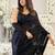 Black embellished sequinned  georgette designer saree