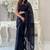 Black embellished sequinned  georgette designer saree
