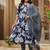 women floral printed pleated  cotton kurta with trousers & with dupatta