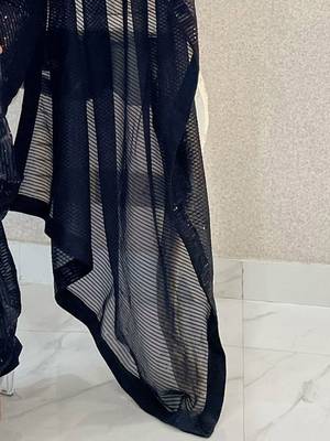 Black embellished sequinned  georgette designer saree 5