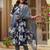 women floral printed pleated  cotton kurta with trousers & with dupatta