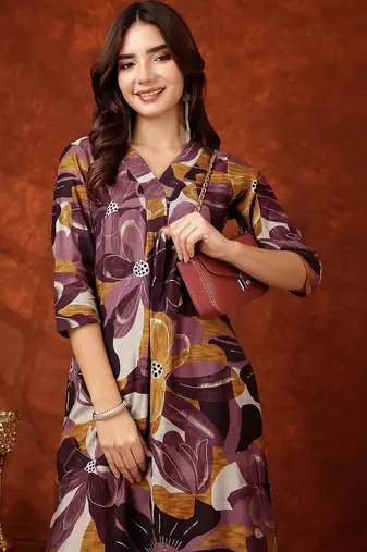 women floral printed regular kurta with palazzos