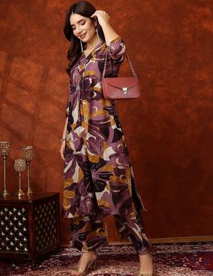 women floral printed regular kurta with palazzos 3