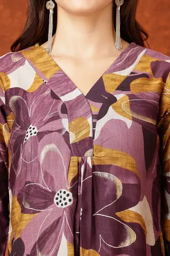 women floral printed regular kurta with palazzos