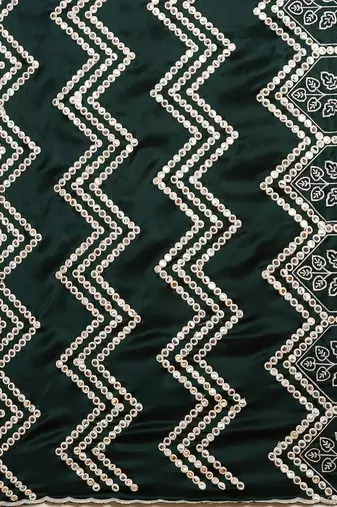 Green green & gold ethnic motifs mirror work satin celebrity saree