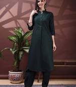 women regular  cotton kurta with trousers