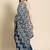 Teal teal blue & white ethnic motifs mirror work satin saree