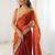 Orange embellished sequinned satin heavy work saree