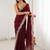 Maroon embellished zari satin heavy work saree