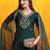 embroidered sequinned chanderi cotton straight kurta with trousers & dupatta