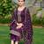 floral embroidered zari round neck straight kurta with trousers & dupatta