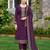 floral embroidered zari round neck straight kurta with trousers & dupatta