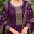 floral embroidered zari round neck straight kurta with trousers & dupatta