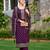 floral embroidered zari round neck straight kurta with trousers & dupatta
