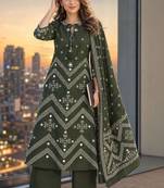 women ethnic motifs embroidered regular mirror work  cotton kurta with palazzos & with