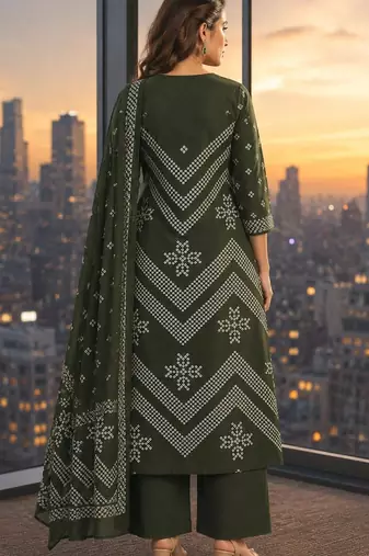 women ethnic motifs embroidered regular mirror work  cotton kurta with palazzos & with