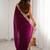 Purple embellished sequinned satin heavy work saree