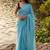 Turquoise embellished sequinned  cotton khadi saree